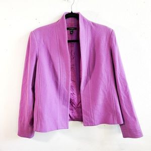 LOUBEN Canada Blazer Fuchsia Purple Open Front Cashmere Blend Jacket Sz 8 EUC
